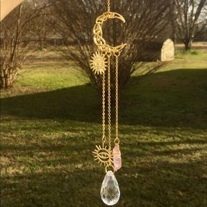 Crescent Moon Crystal Evil Eye Sun Catcher